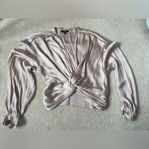 satin knotted blouse